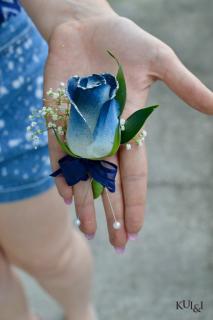 Blue-Tinted Rose Boutonniere