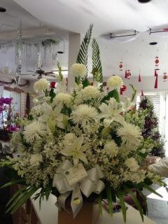 All White Funeral Arrangement