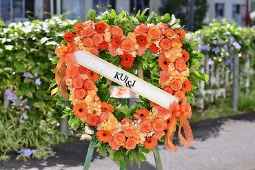 Orange Heart Wreath