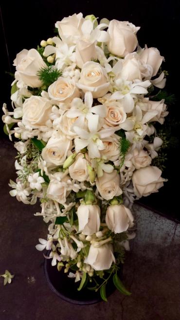White & Cream Cascading Bouquet