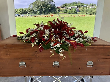 XLarge Red & White Casket Spray