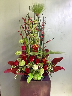 Mixed Tropical Rose Arrangement