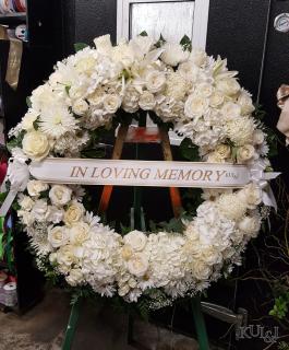 White Circle Sympathy Wreath