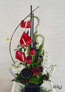 Ikebana Anthurium Arrangement