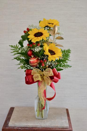 Festive Sunflower Budvase