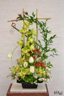 Green Cymbidium Arrangement