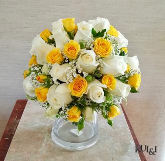 White & Yellow Wedding Bouquet