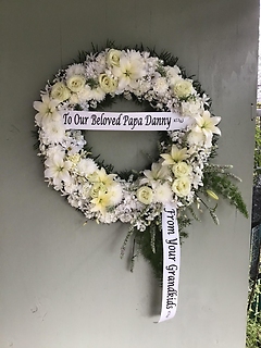 All White Sympathy Wreath