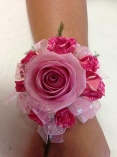 Pink rose wristlet