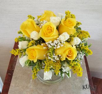 Yellow & White Wedding Bouquet