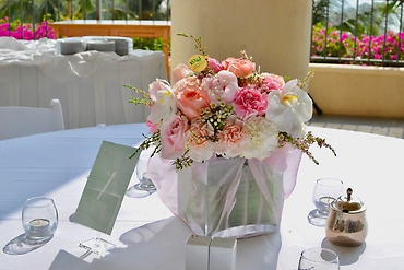 Pastel Peach Centerpieces