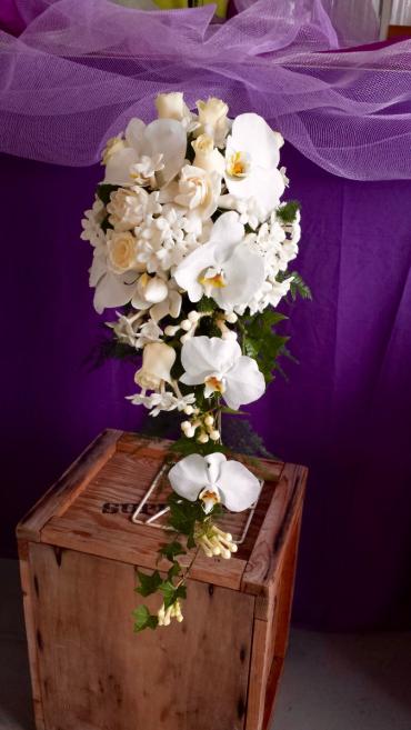 White Cascading Bouquet