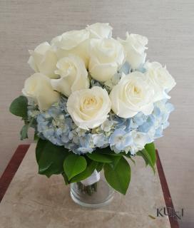 Simple White & Blue Bouquet