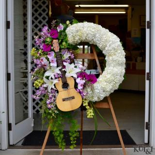 Ukulele Funeral Wreath