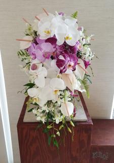 Cascading Purple & White Bouquet