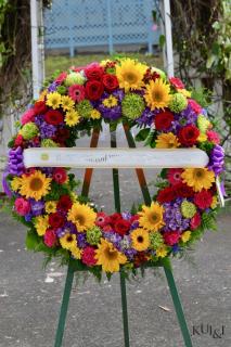 Colorful Sympathy Round Wreath