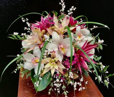 Fuchsia and White Wedding Bouquet