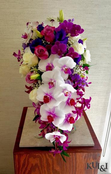 Purple Cascading Bouquet