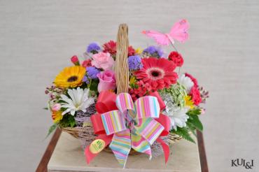 Colorful Spring Basket Arrangement