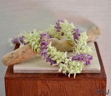 Purple & White Crown Flower Lei