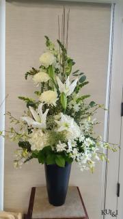 Large White Stylized Sympathy Arrangement