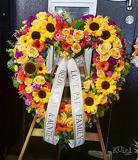 Colorful Yellow Heart Wreath